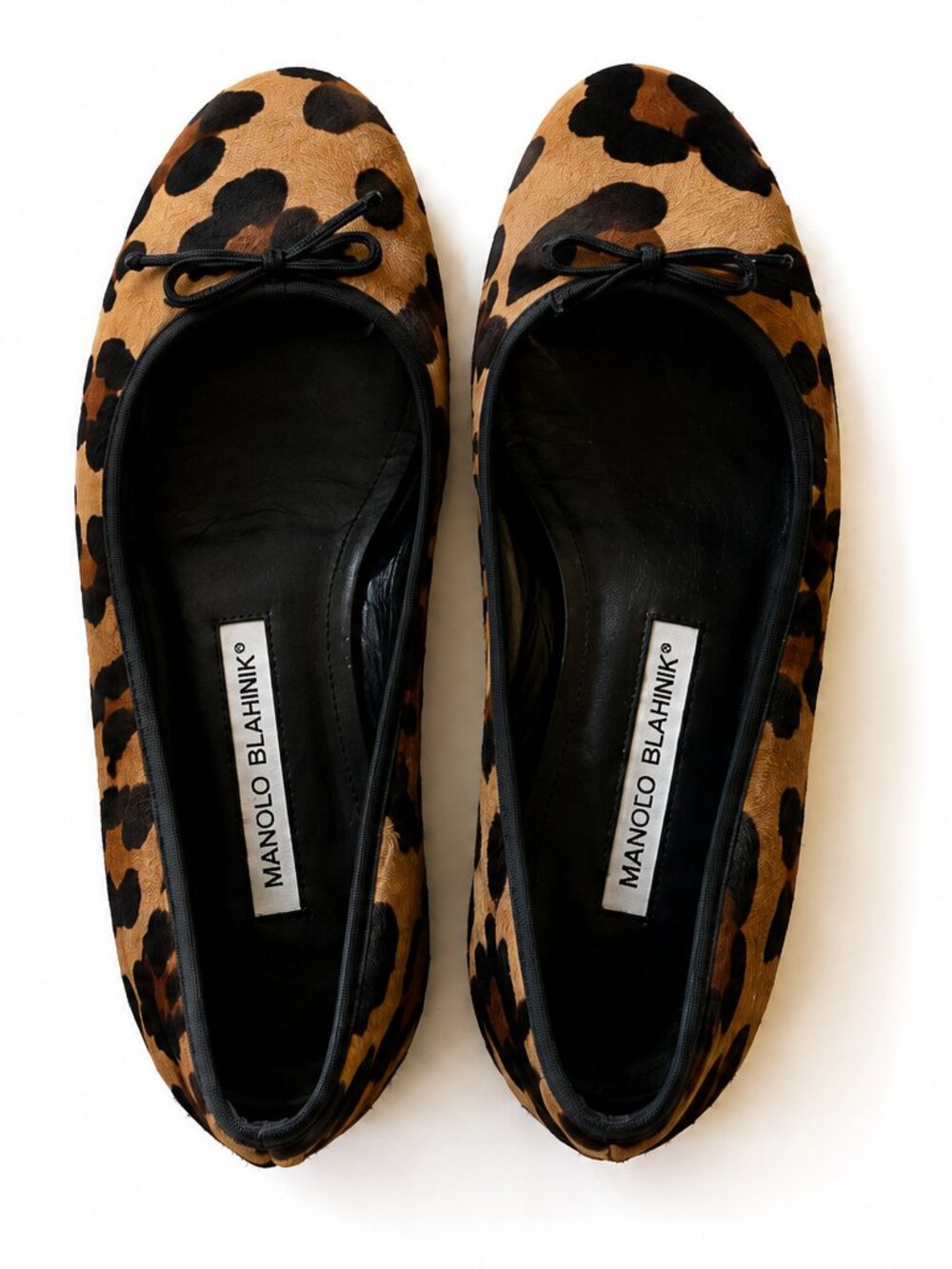 Manolo Blahnik Leopard Calf Hair Ballet Flats | Size 38.5 | Box + Dust Bag
